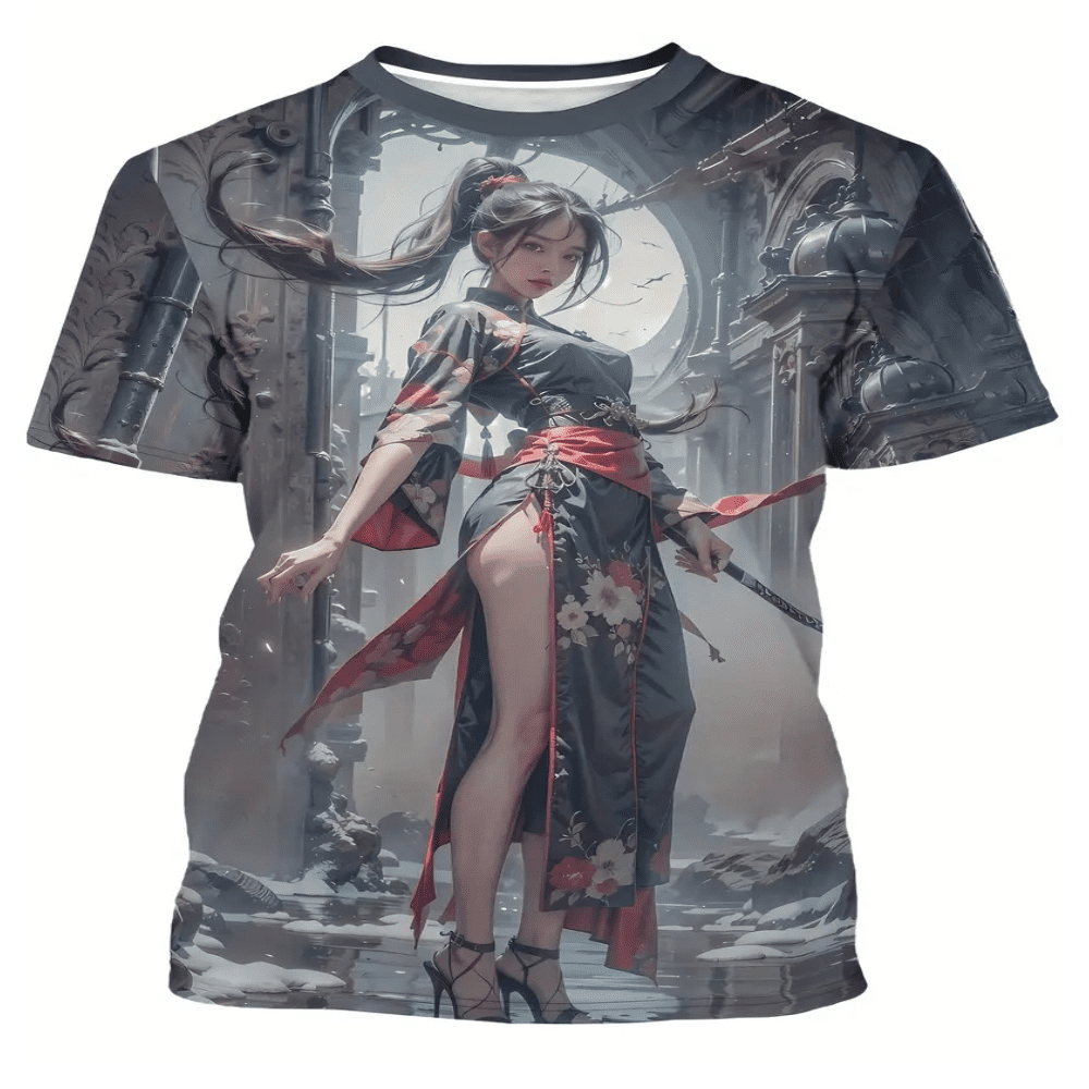 Men Samurai Warrior Graphic T-Shirt