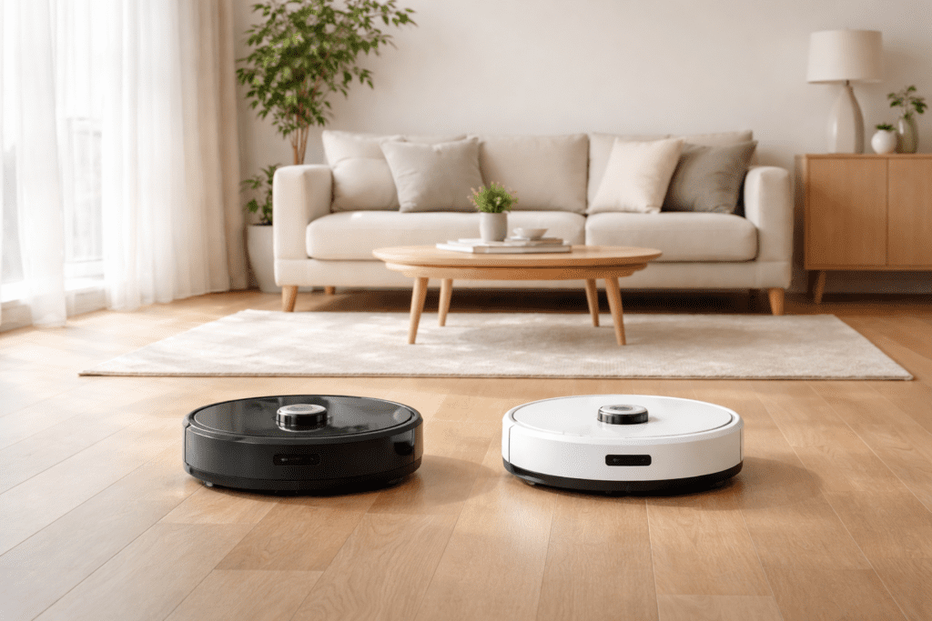 Robotic vacuum cleaners in family room