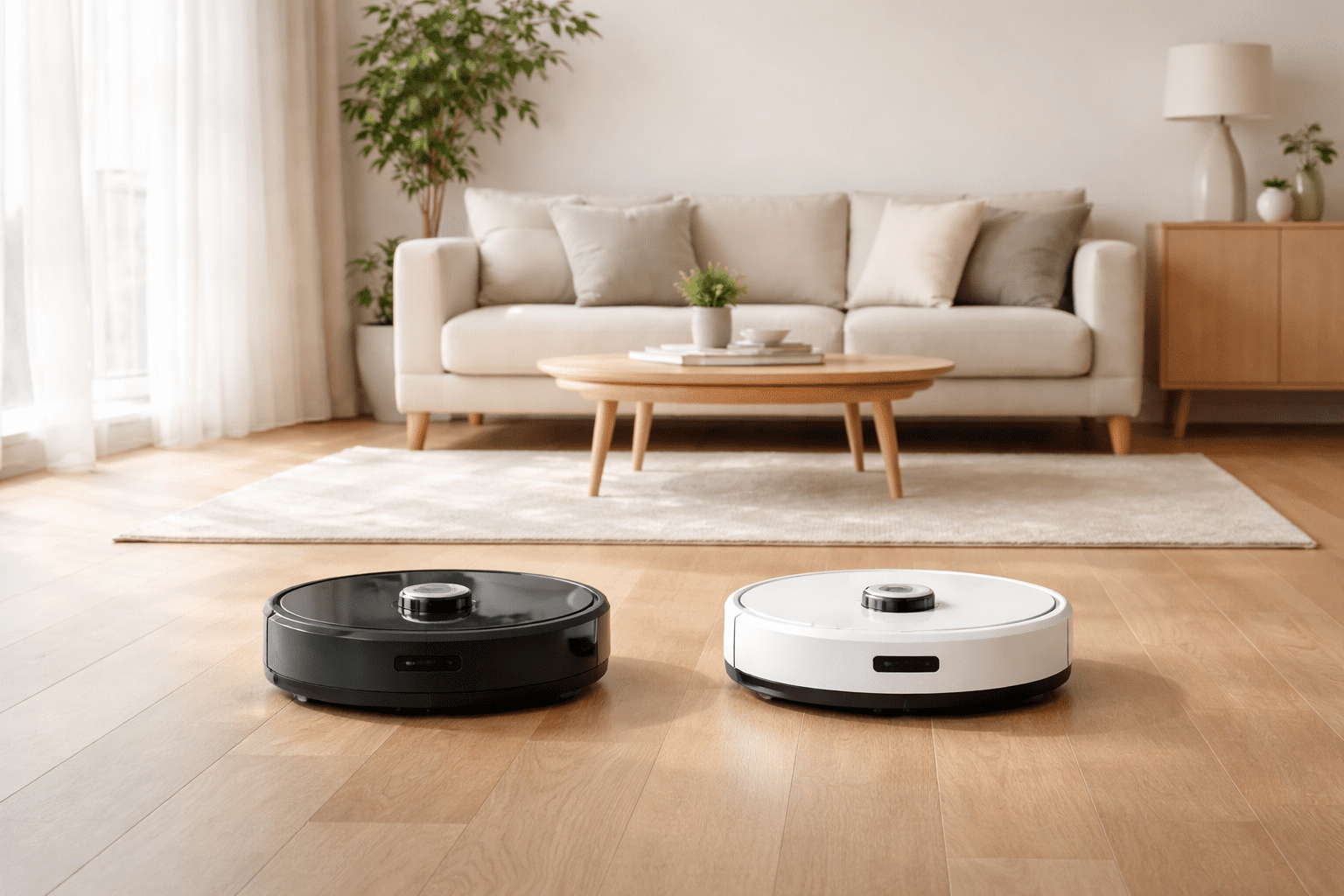 Robotic vacuum cleaners in family room