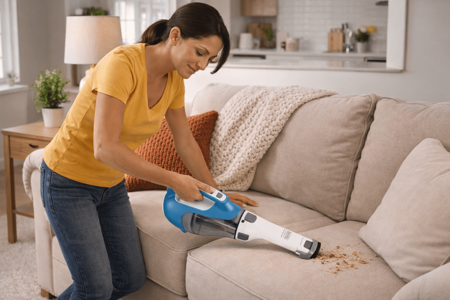 BLACK+DECKER CHV1410L handheld vacuum on kitchen counter