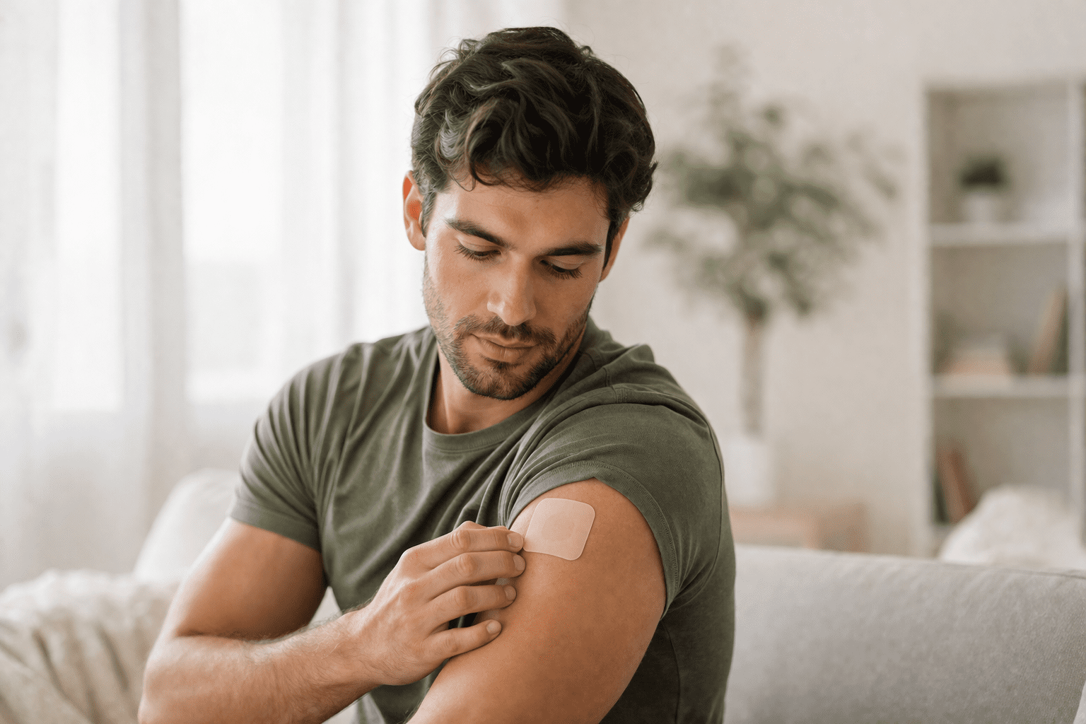 man wearing weight loss patch berberine transdermal use