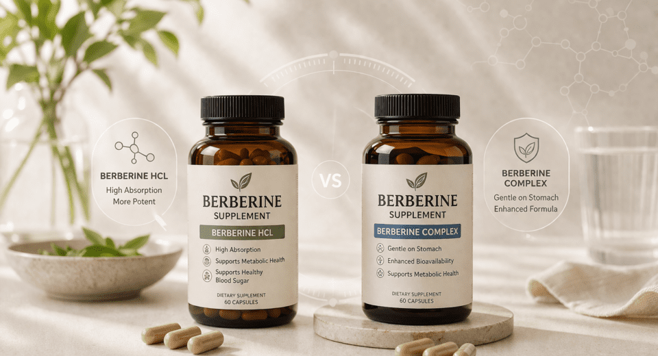 Berberine supplement comparison HCL vs complex capsules for weight loss support