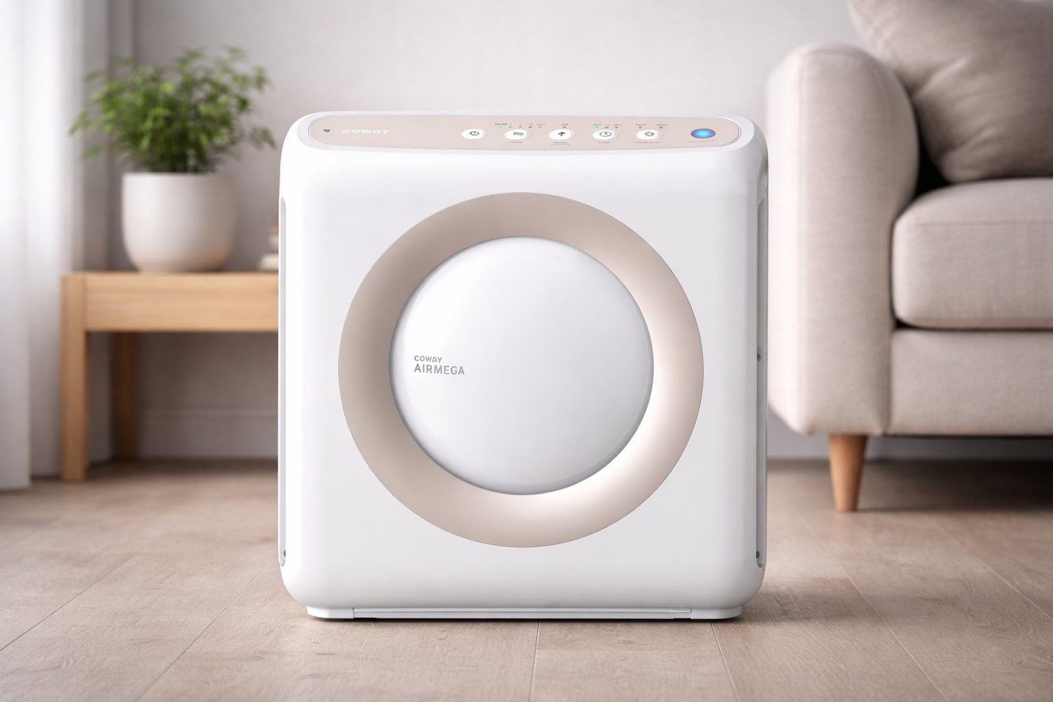 Coway Airmega AP-1512HH air purifier in living room