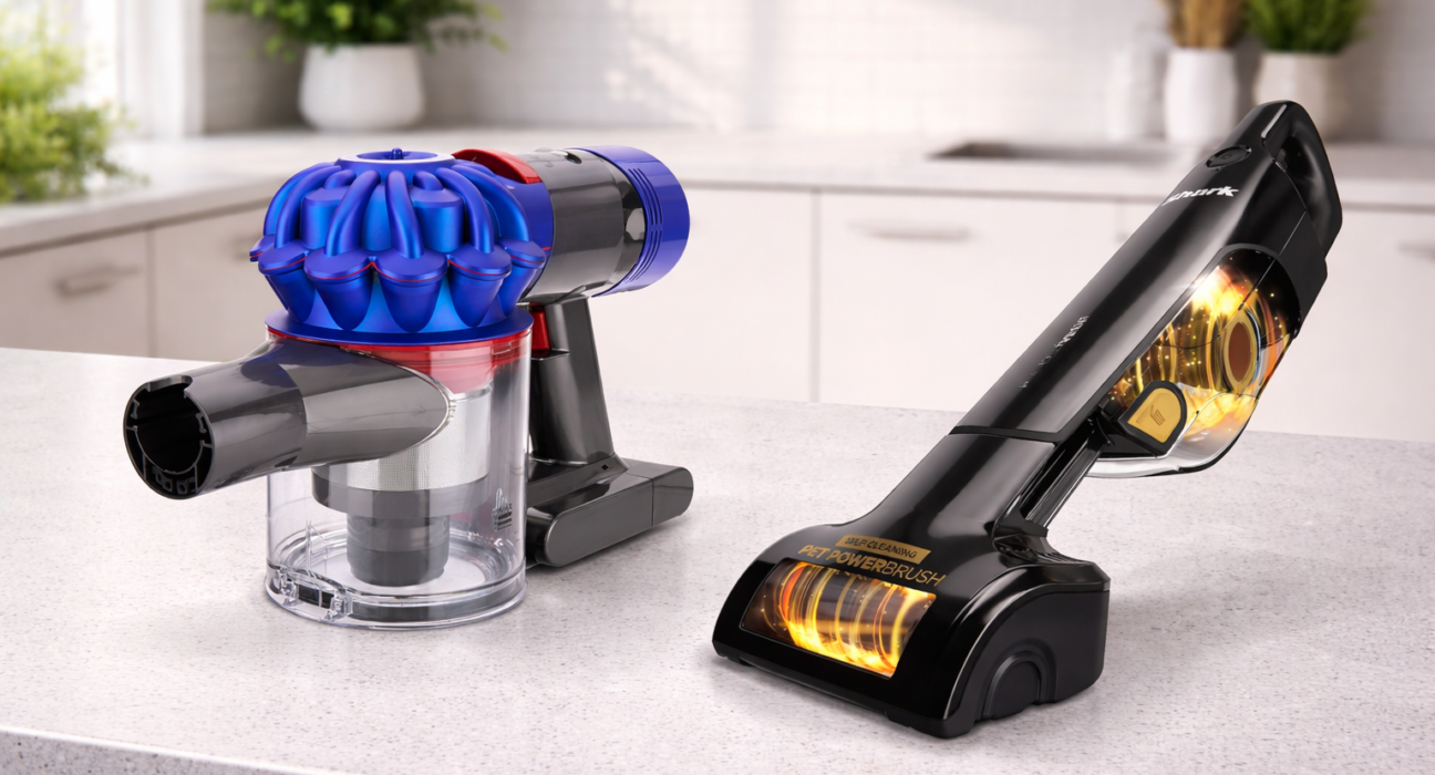 Dyson V7 vs Shark UltraCyclone handheld vacuum comparison