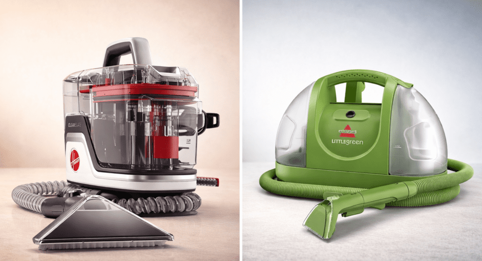 Hoover CleanSlate vs Bissell Little Green portable carpet cleaner comparison