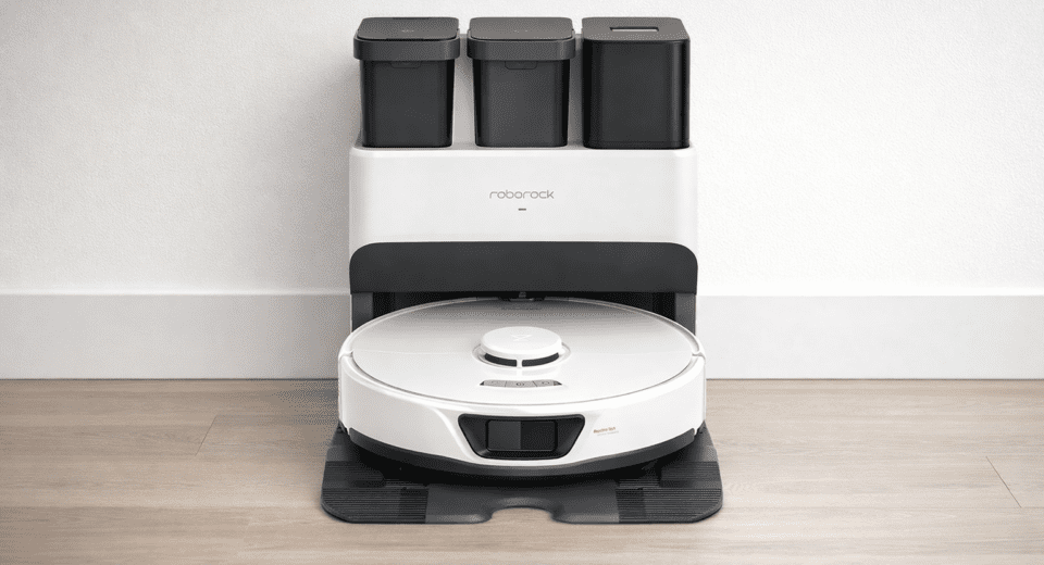 Roborock S7 robot vacuum on modern floor