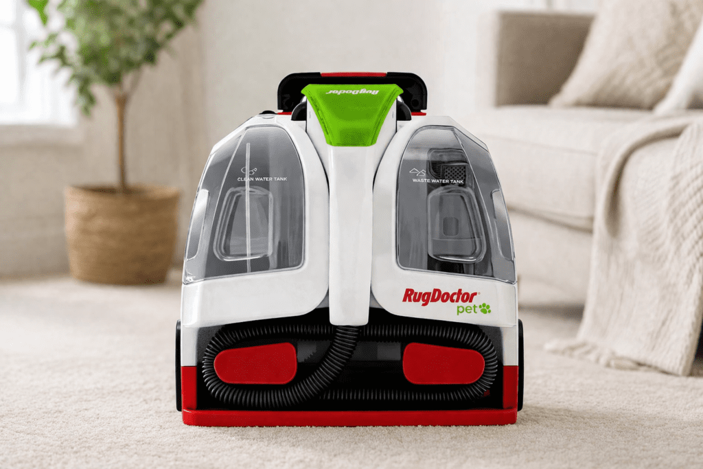 Rug Doctor portable spot cleaner cleaning upholstery fabric