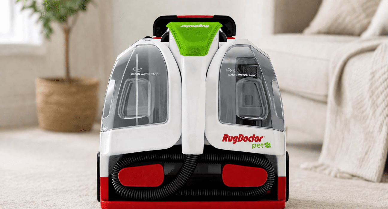 Rug Doctor portable spot cleaner cleaning upholstery fabric