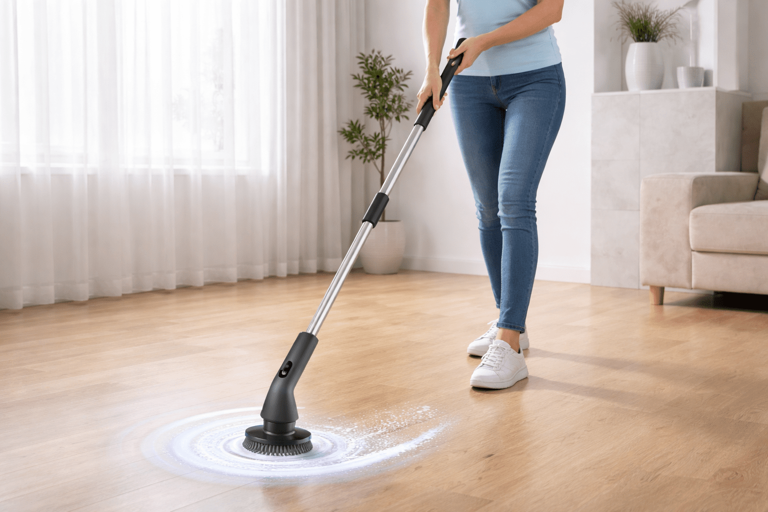 Leebein electric spin scrubber cleaning floor